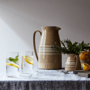 Pitchers with glasses of water