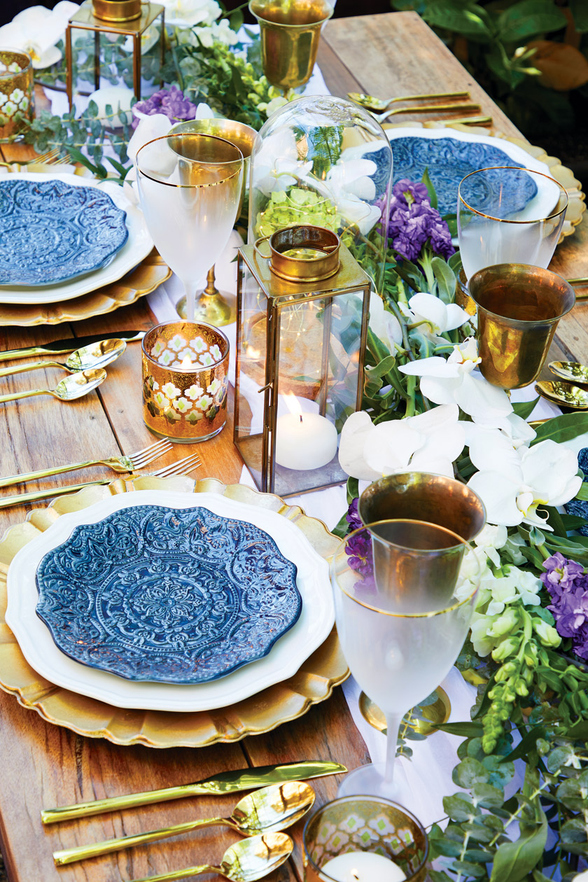 Tablescape with a combination of old things and new things