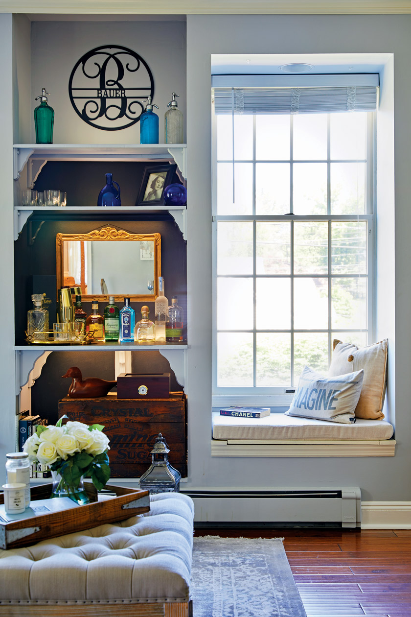 view of window seat with pillows 