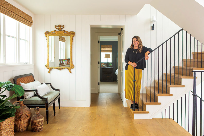 The floors throughout the beach cottage home are European white oak