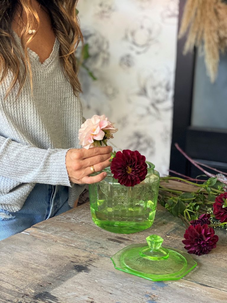 This beautiful green jar from Polder’s Old World Market has that vintage vibe