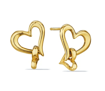 Eros Interlocking Open Heart Earrings in 18K gold