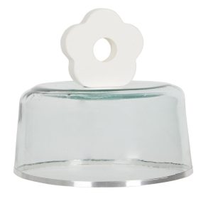 Glass dome with daisy handle