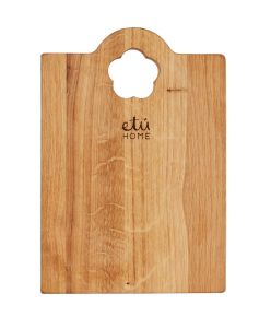 Wood rectangle cutting board with daisy cutout design