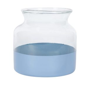 Denim blue colorblock flower vase