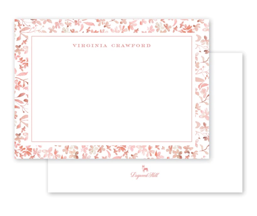 Pink notecard with envelope