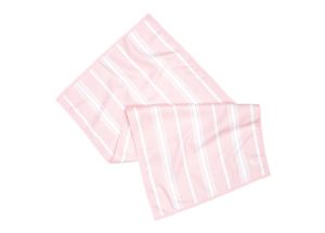 Pink quick dry towel with white stripes