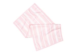 Pink quick dry towel with white stripes