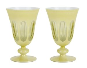 Yellow tulip drinking glasses