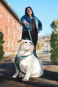 Kelli Gaertner and her bulldog Winston