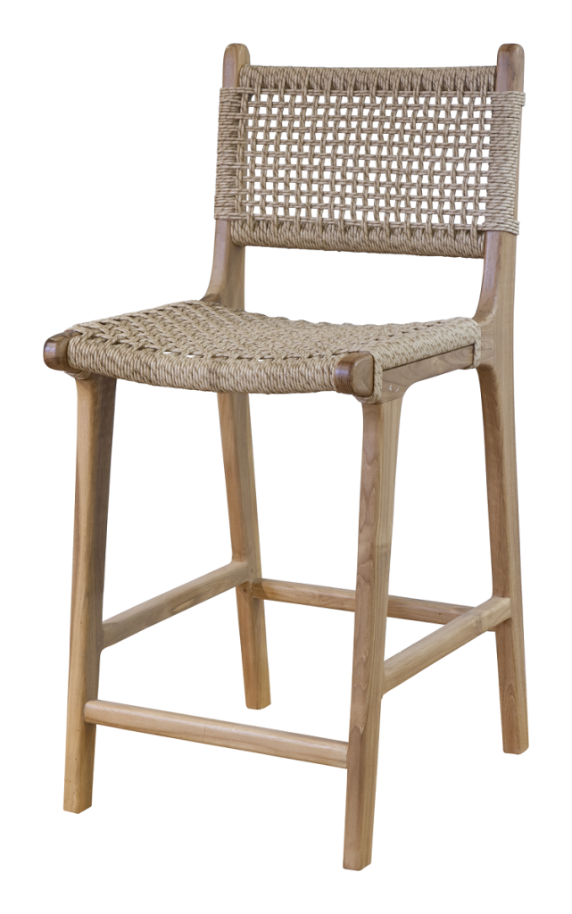 Woven Teak Counterstool