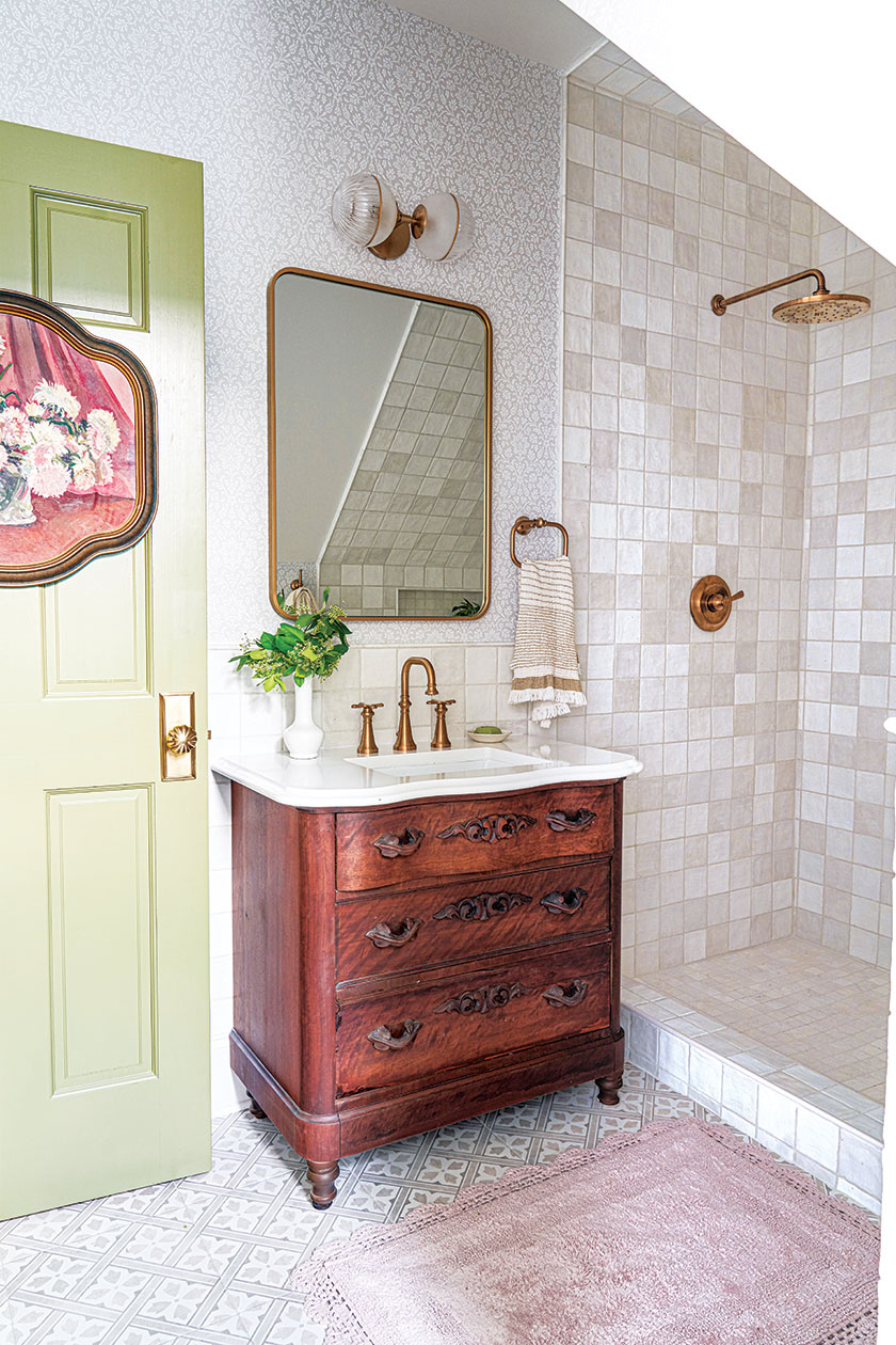 guest bathroom in renovated Project House in Franklin