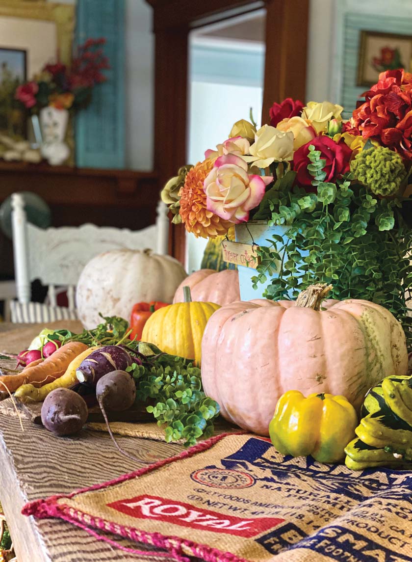 pink and yellow pumpkins for a farmers market fall