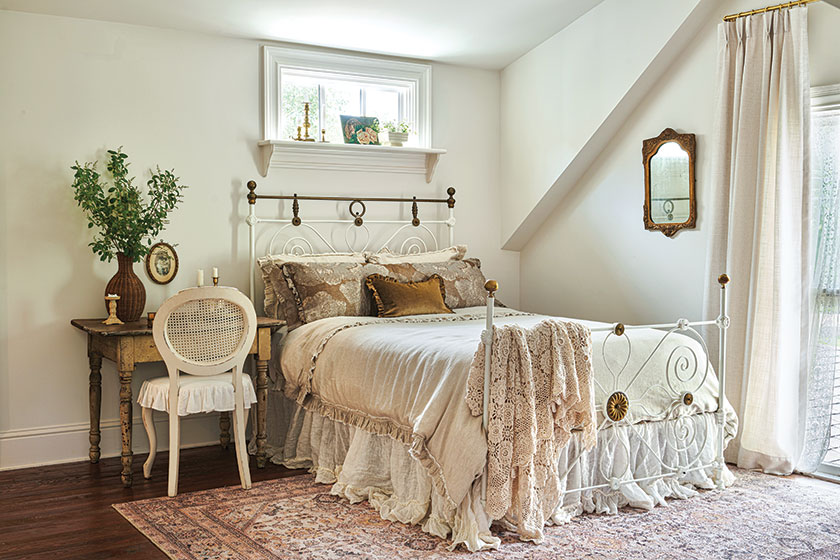 neutral palette guest room in Project House in Franklin