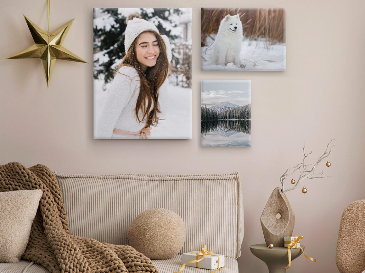 canvas prints in group of three for holiday decor
