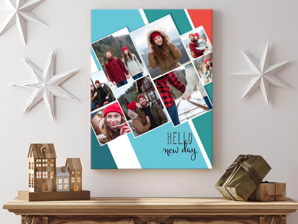 canvas print collage for holiday decor