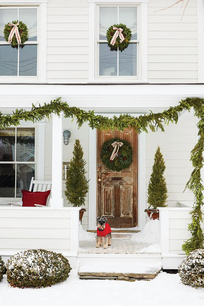 exterior of historic nautical Christmas cottage