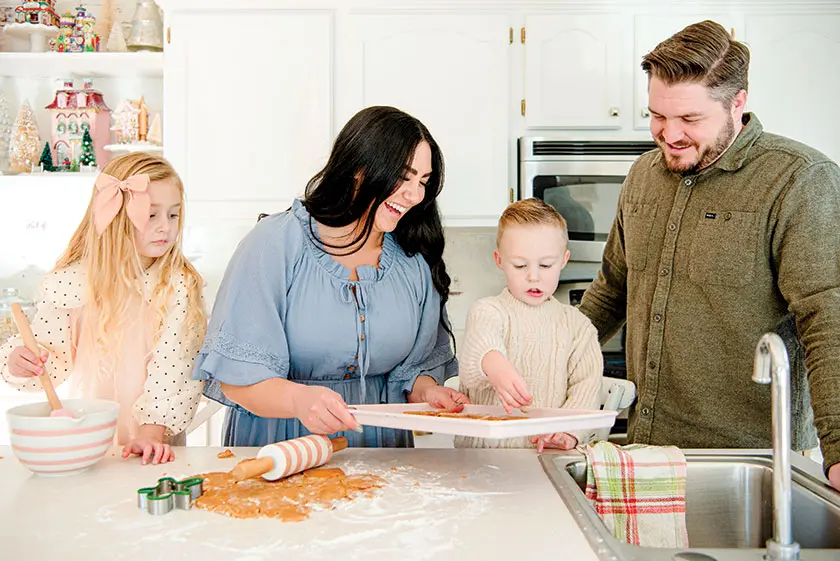 holiday baking in Lu's Utah home