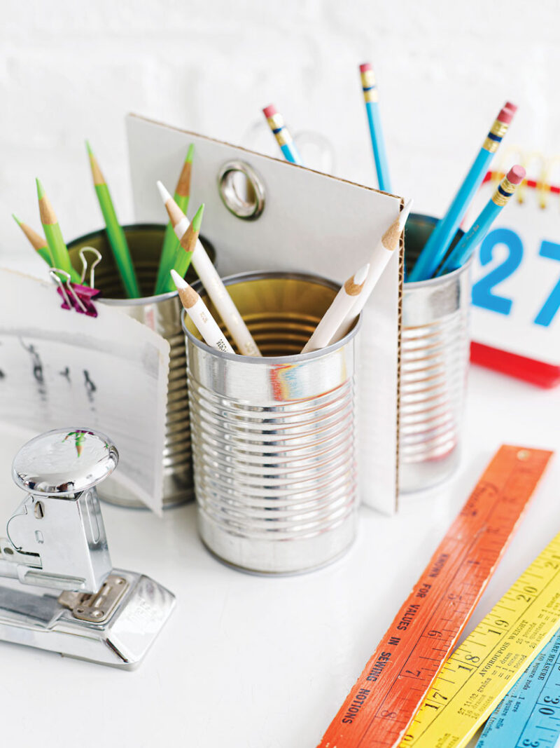 tin can pencil holder