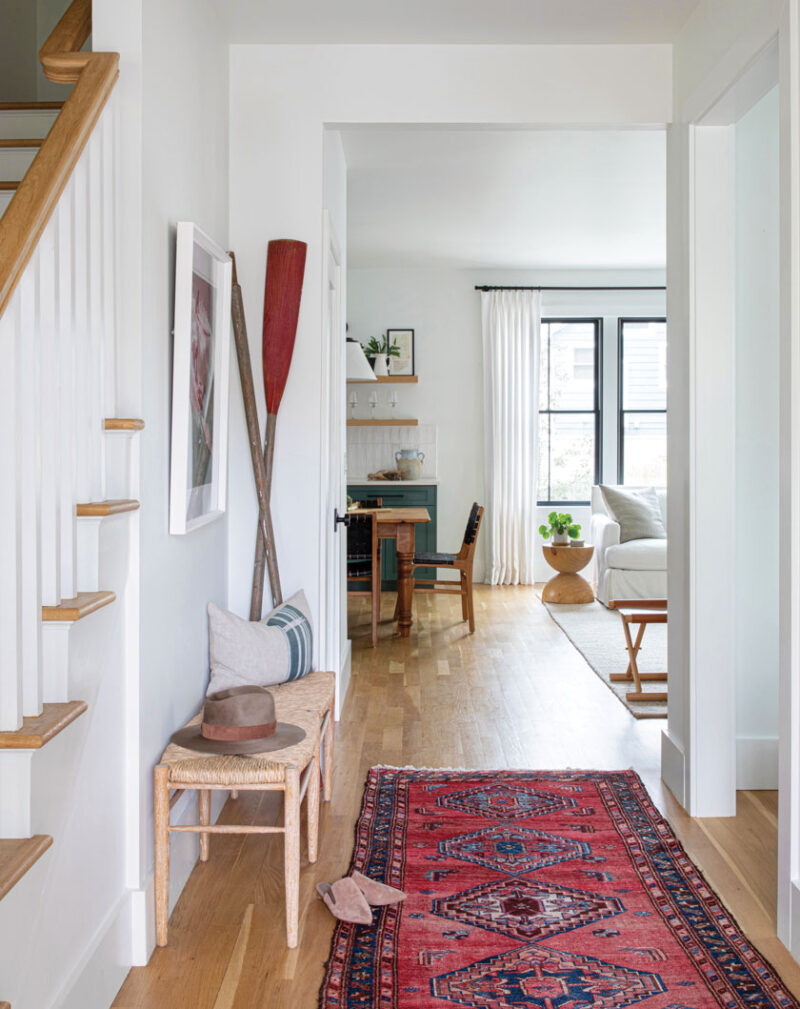 entryway in sophisticated beach bungalow