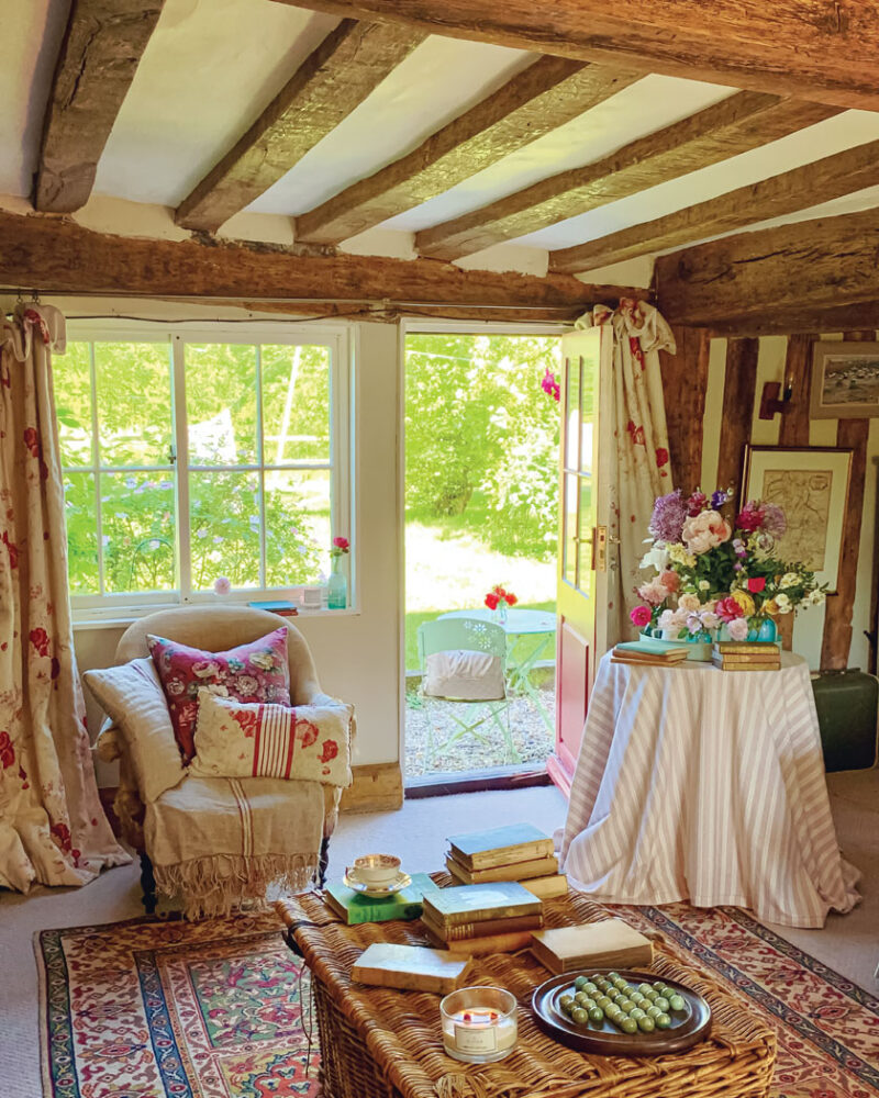 view outside from English countryside cottage