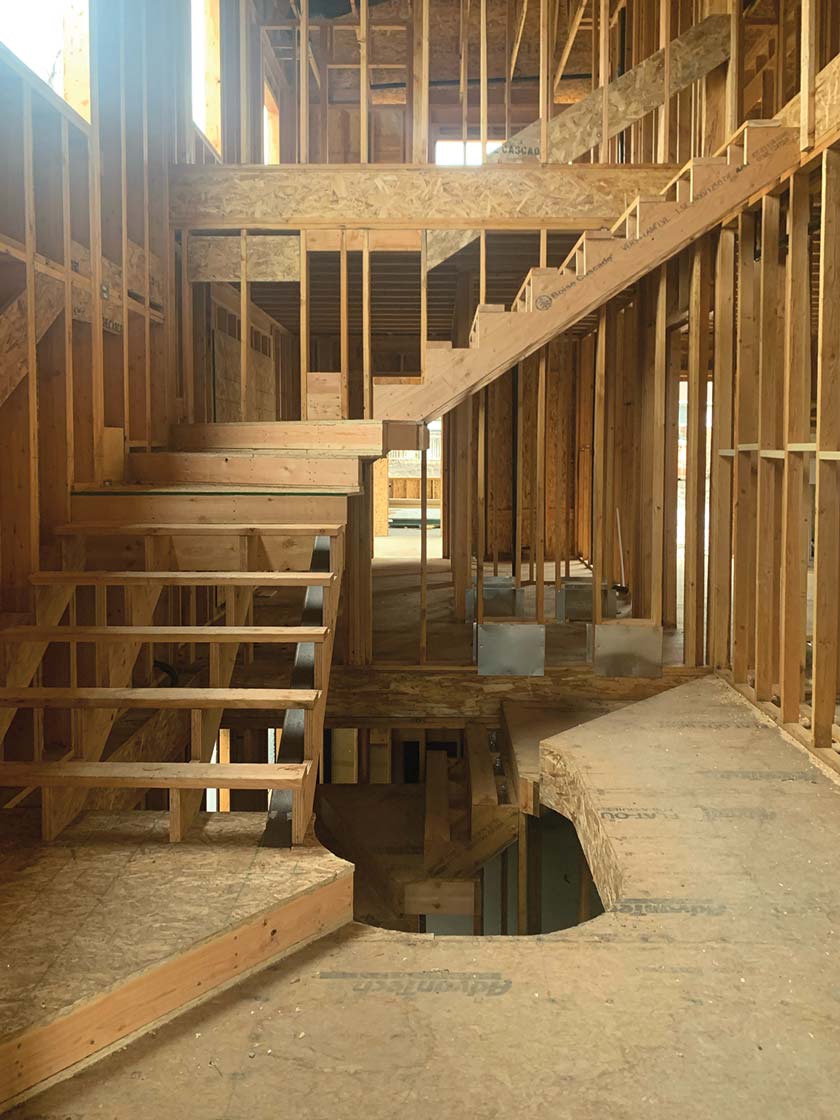 interior stairway construction of Project House 2023