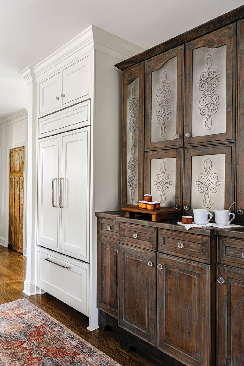 Old World style hutch in renovated French farmhouse inspired home