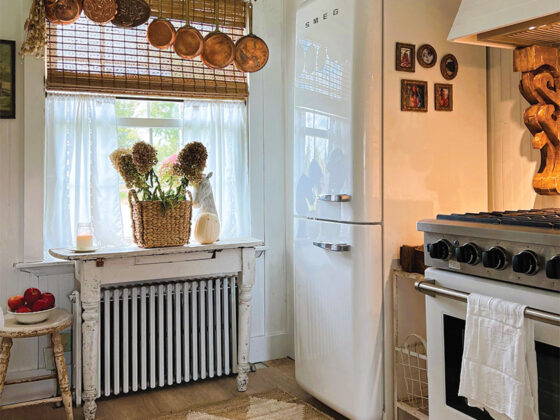 DIY picture frame magnets on side of fridge