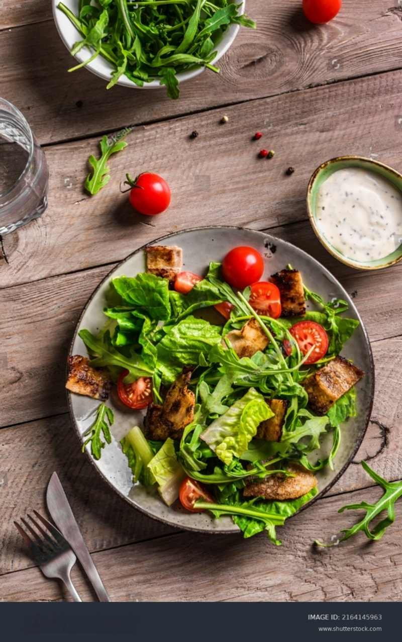 BLT salad on a wooden table