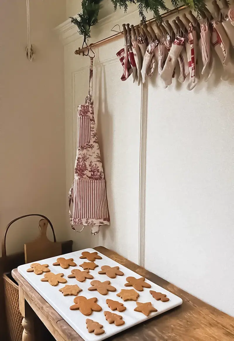 gingerbread cookies cooling on side table at Pantry Hill