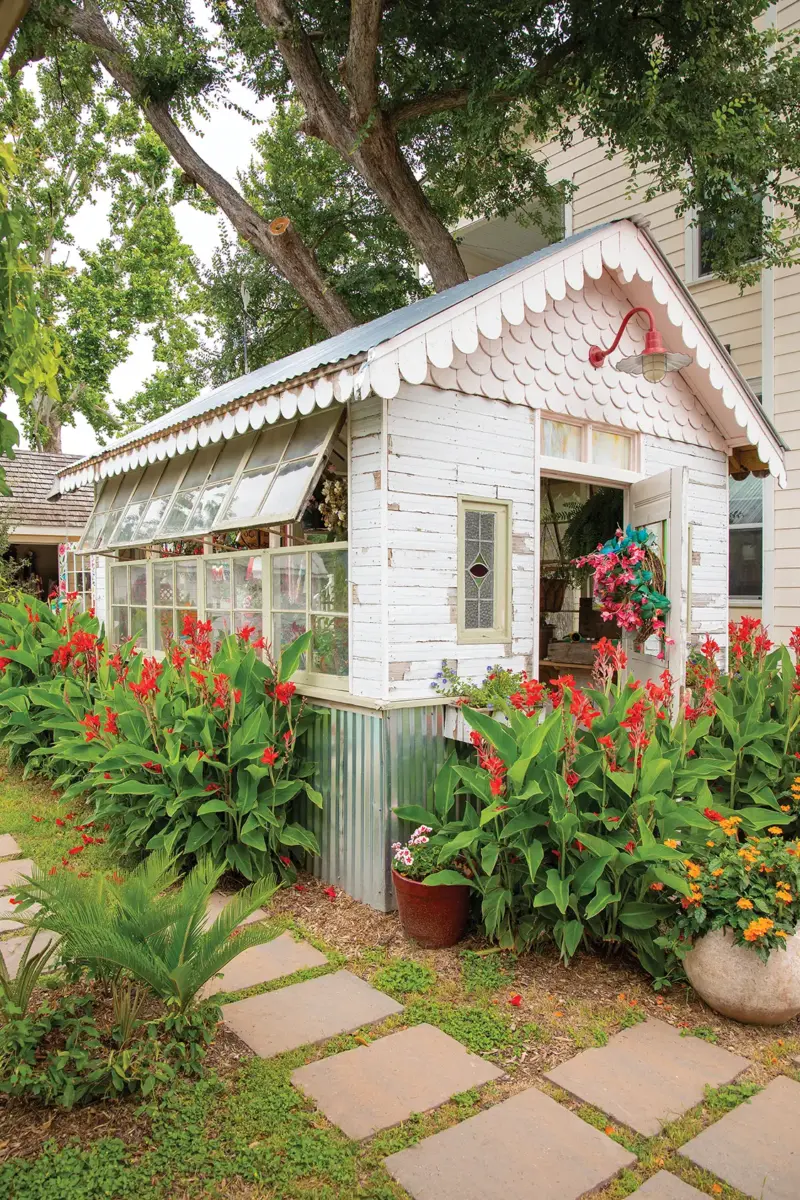 decorating with color includes flowers and greenhouse
