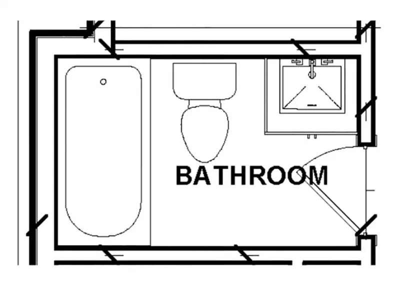 Project House Austin guest bath floorplan