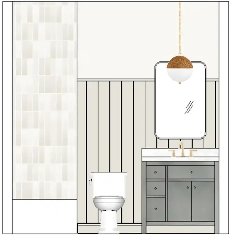 Project House Austin guest bath drawing