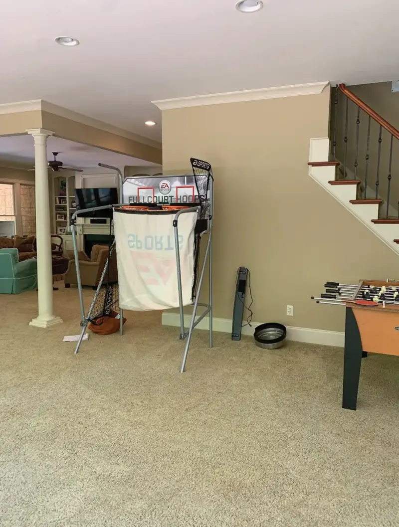 before photo basement of North Carolina home