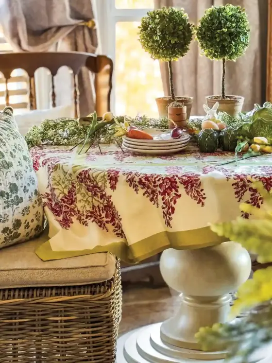 spring tablescape with floral tablescape
