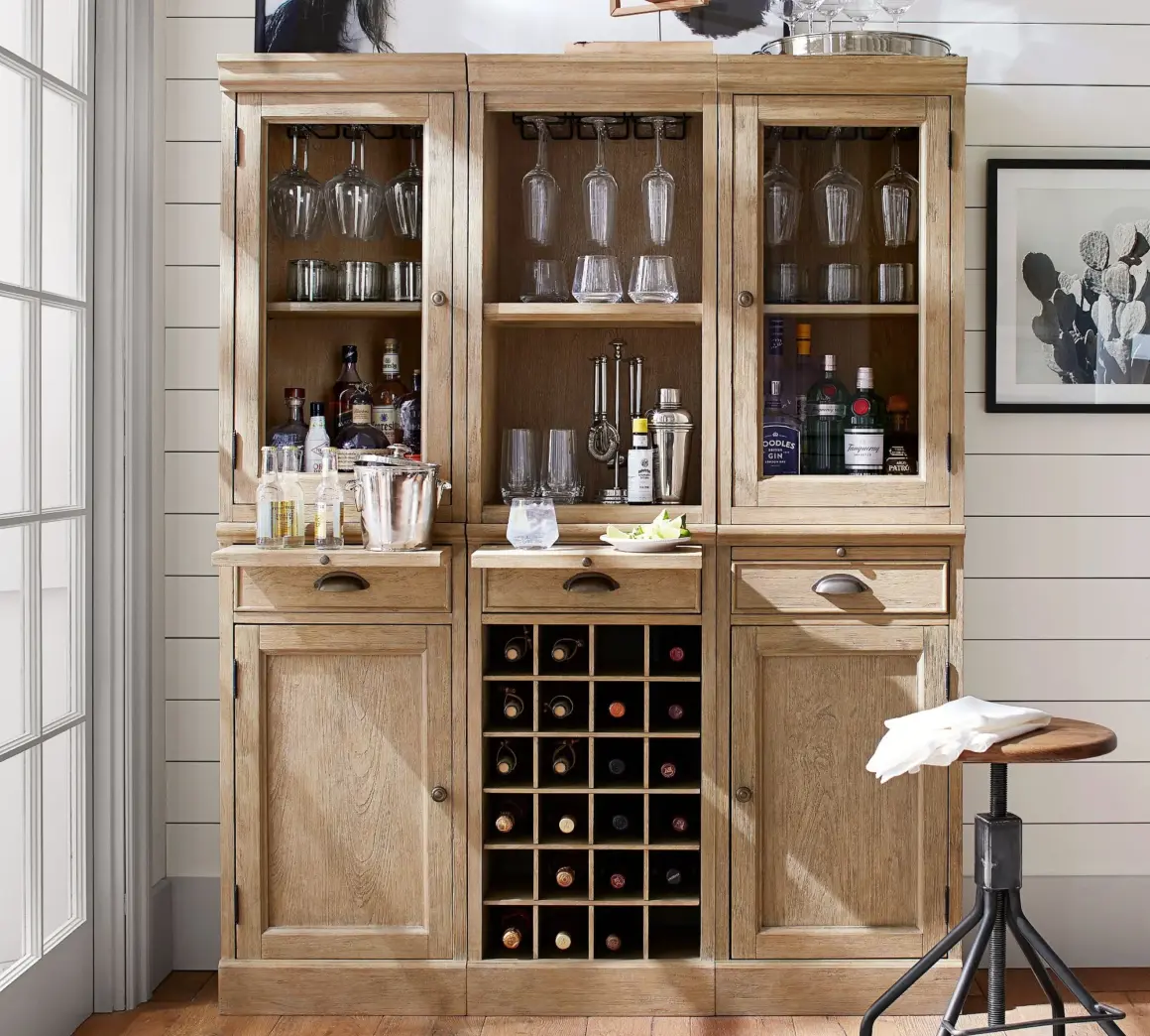 Modular bar system cabinet